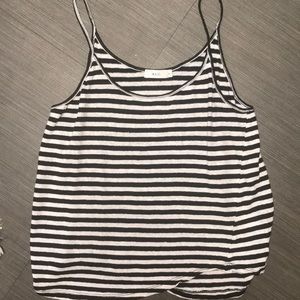 A.L.C Johnny striped linen tank top